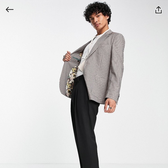 Harry Brown Brown Plaid Suit Jacket - Picture 4 of 4